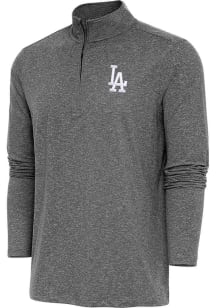 Antigua Los Angeles Dodgers Mens Black Hunk Long Sleeve 1/4 Zip Pullover