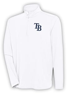 Antigua Tampa Bay Rays Mens White Hunk Long Sleeve 1/4 Zip Pullover