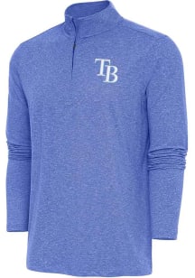 Antigua Tampa Bay Rays Mens Blue Hunk Long Sleeve 1/4 Zip Pullover