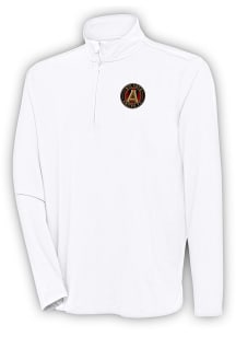 Antigua Atlanta United FC Mens White Hunk Long Sleeve 1/4 Zip Pullover