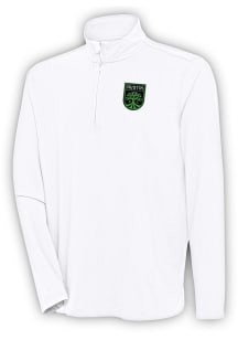 Antigua Austin FC Mens White Hunk Long Sleeve 1/4 Zip Pullover