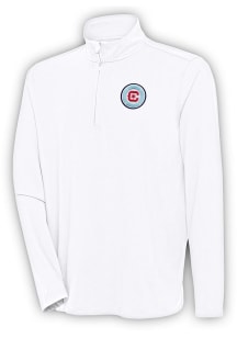 Antigua Chicago Fire Mens White Hunk Long Sleeve 1/4 Zip Pullover