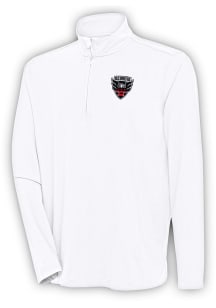 Antigua DC United Mens White Hunk Long Sleeve 1/4 Zip Pullover