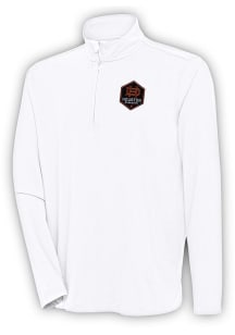 Antigua Houston Dynamo Mens White Hunk Long Sleeve 1/4 Zip Pullover