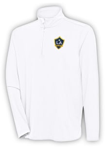 Antigua LA Galaxy Mens White Hunk Long Sleeve 1/4 Zip Pullover