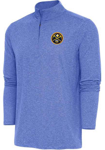 Antigua Denver Nuggets Mens Blue Hunk Long Sleeve 1/4 Zip Pullover