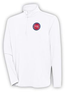 Antigua Detroit Pistons Mens White Hunk Long Sleeve 1/4 Zip Pullover