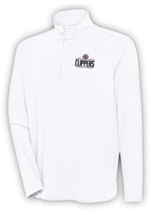 Antigua Los Angeles Clippers Mens White Hunk Long Sleeve 1/4 Zip Pullover