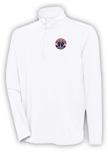 Antigua Washington Wizards Mens White Hunk Long Sleeve 1/4 Zip Pullover