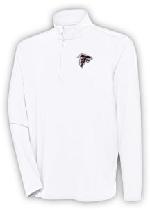 Antigua Atlanta Falcons Mens White Hunk Long Sleeve 1/4 Zip Pullover