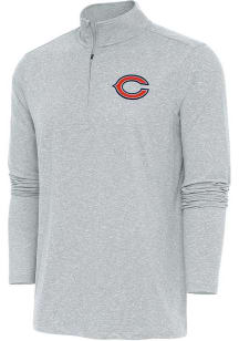 Antigua Chicago Bears Mens Grey Hunk Long Sleeve 1/4 Zip Pullover
