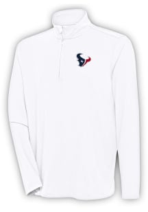 Antigua Houston Texans Mens White Hunk Long Sleeve 1/4 Zip Pullover