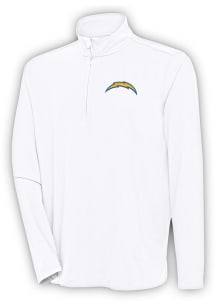 Antigua Los Angeles Chargers Mens White Hunk Long Sleeve 1/4 Zip Pullover