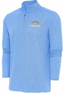 Antigua Los Angeles Chargers Mens Light Blue Text Hunk Long Sleeve 1/4 Zip Pullover