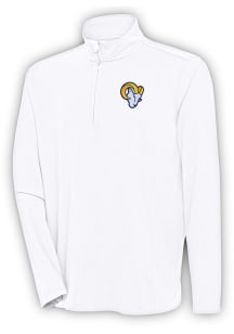 Antigua Los Angeles Rams Mens White Hunk Long Sleeve 1/4 Zip Pullover