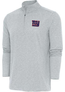 Antigua New York Giants Mens Grey Hunk Long Sleeve 1/4 Zip Pullover