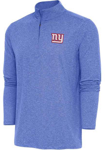 Antigua New York Giants Mens Blue Hunk Long Sleeve 1/4 Zip Pullover