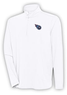 Antigua Tennessee Titans Mens White Hunk Long Sleeve 1/4 Zip Pullover