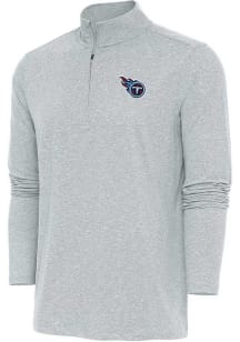 Antigua Tennessee Titans Mens Grey Hunk Long Sleeve 1/4 Zip Pullover