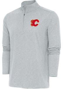 Antigua Calgary Flames Mens Grey Hunk Long Sleeve 1/4 Zip Pullover