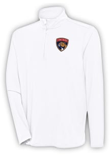 Antigua Florida Panthers Mens White Hunk Long Sleeve 1/4 Zip Pullover