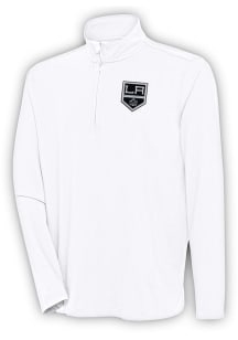 Antigua Los Angeles Kings Mens White Hunk Long Sleeve 1/4 Zip Pullover