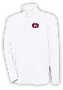 Antigua Montreal Canadiens Mens White Hunk Long Sleeve 1/4 Zip Pullover