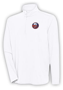 Antigua New York Islanders Mens White Hunk Long Sleeve 1/4 Zip Pullover
