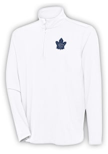 Antigua Toronto Maple Leafs Mens White Hunk Long Sleeve 1/4 Zip Pullover