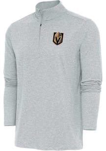 Antigua Vegas Golden Knights Mens Grey Hunk Long Sleeve 1/4 Zip Pullover