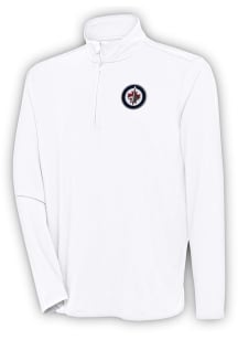 Antigua Winnipeg Jets Mens White Hunk Long Sleeve 1/4 Zip Pullover