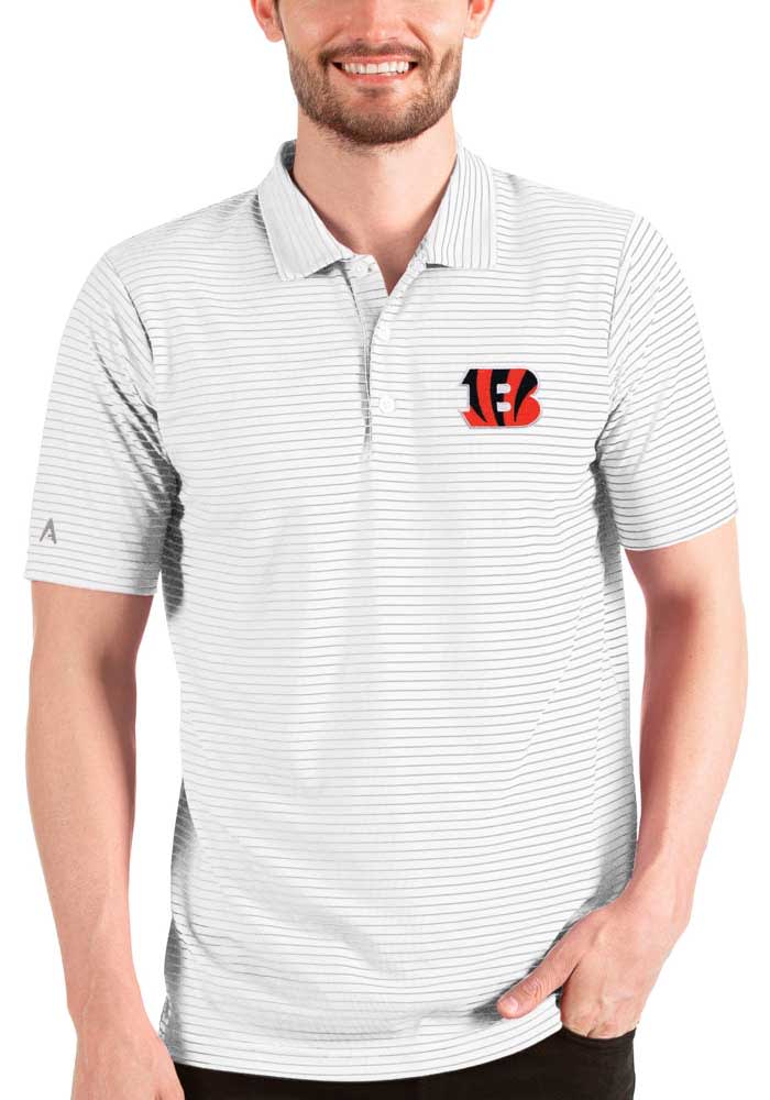 Men's Antigua Black/Orange Cincinnati Bengals Nova Polo Size: Small