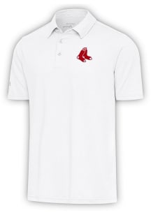Antigua Boston Red Sox Mens White Par 3 Short Sleeve Polo