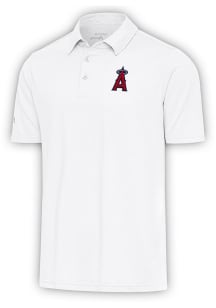 Antigua Los Angeles Angels Mens White Par 3 Short Sleeve Polo