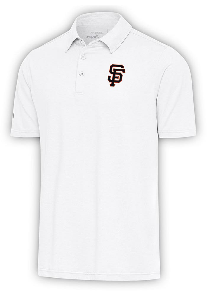 Antigua San Francisco Giants Black par 3 Short Sleeve Polo, Black, 90 % Polyester / 10% SPANDEX, Size XL, Rally House