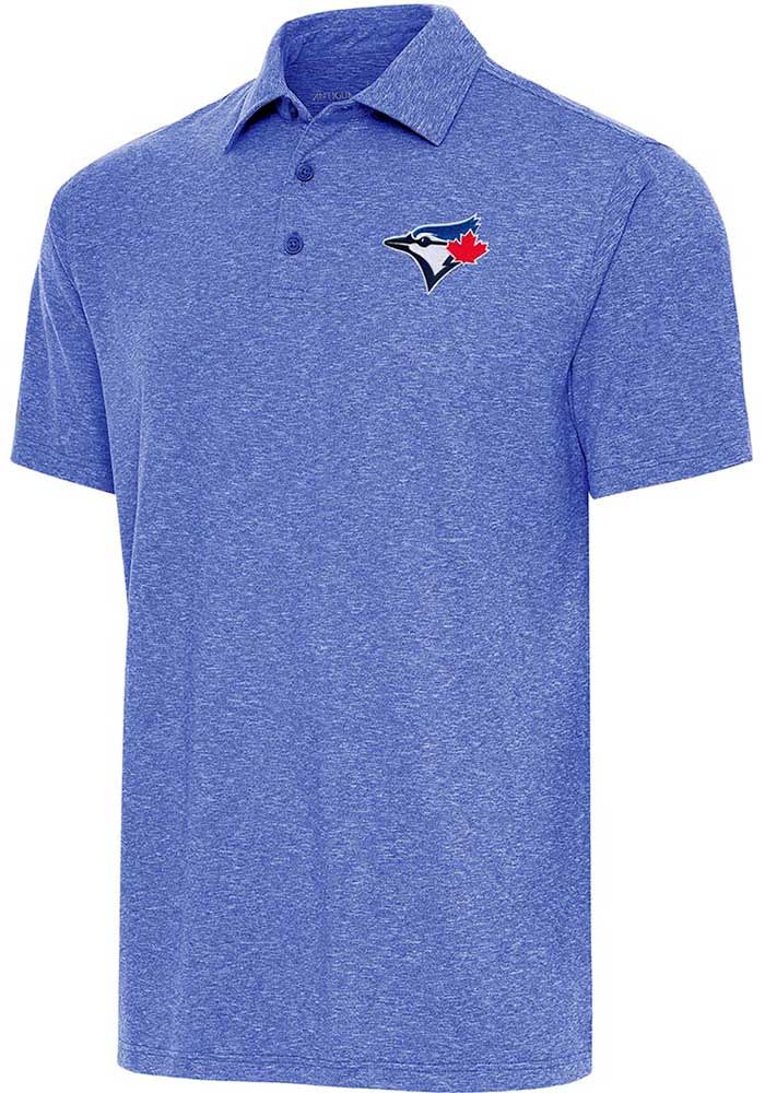 Antigua Toronto Blue Jays Black par 3 Short Sleeve Polo, Black, 90 % Polyester / 10% SPANDEX, Size XL, Rally House