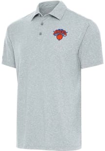 Antigua New York Knicks Mens Grey Par 3 Short Sleeve Polo