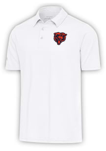 Antigua Chicago Bears Mens White Bear Logo Par 3 Short Sleeve Polo