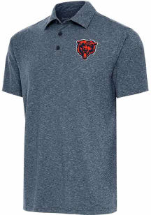 Antigua Chicago Bears Mens Navy Blue Bear Logo Par 3 Short Sleeve Polo