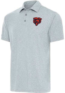 Antigua Chicago Bears Mens Grey Bear Logo Par 3 Short Sleeve Polo