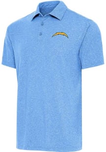 Antigua Los Angeles Chargers Mens Light Blue Par 3 Short Sleeve Polo