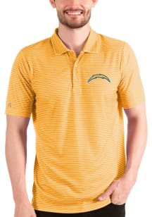 Antigua Los Angeles Chargers Mens Gold Esteem Short Sleeve Polo