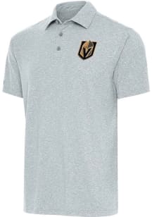 Antigua Vegas Golden Knights Mens Grey Par 3 Short Sleeve Polo
