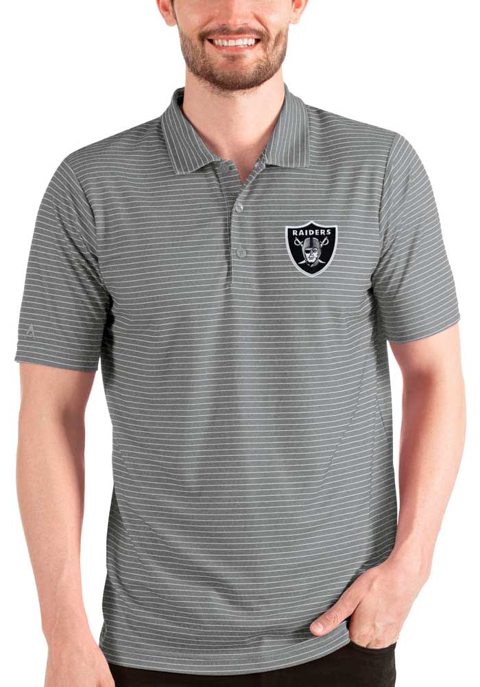 Antigua Men's Las Vegas Raiders Compass Black Polo