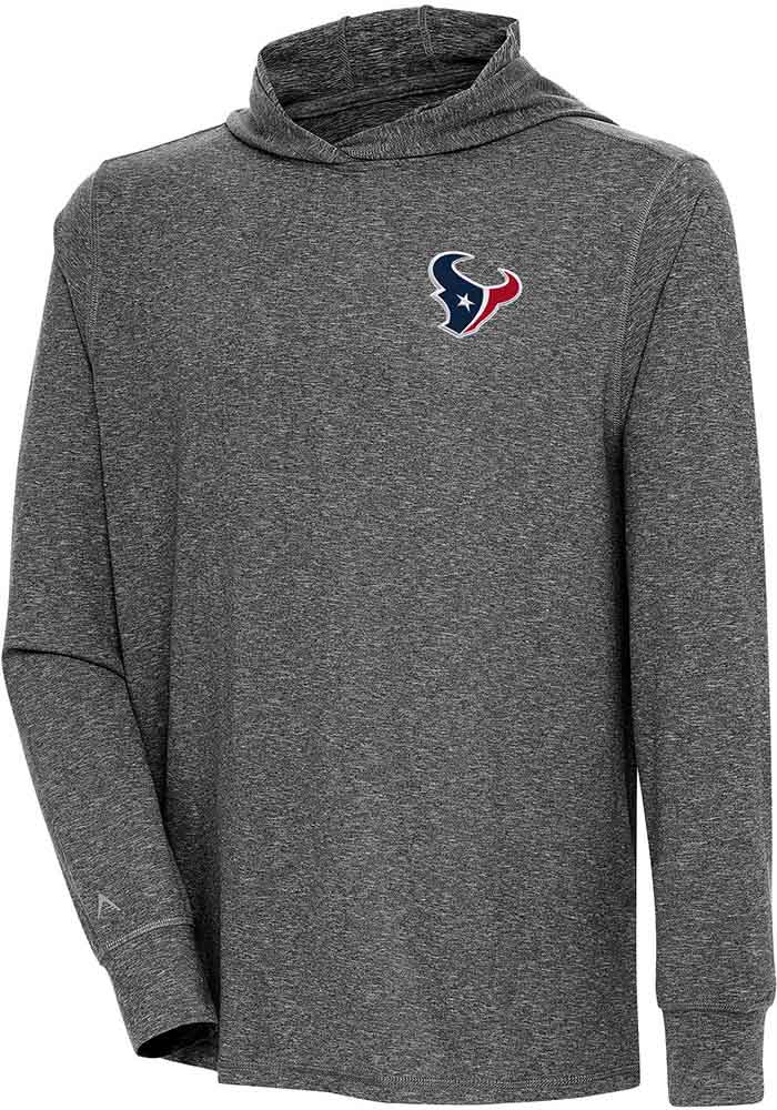 Antigua Houston Texans Grey Saga Long Sleeve Hoodie, Grey, 90 % Polyester / 10% SPANDEX, Size M, Rally House