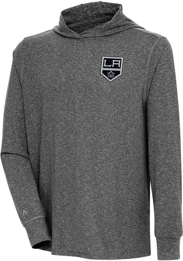 Antigua Los Angeles Kings Grey Saga Long Sleeve Hoodie, Grey, 90 % Polyester / 10% SPANDEX, Size S, Rally House