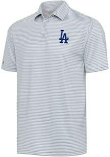 Antigua Los Angeles Dodgers Mens Grey Skills Short Sleeve Polo