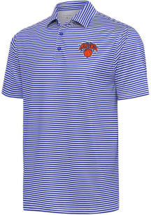 Antigua New York Knicks Mens Blue Skills Short Sleeve Polo
