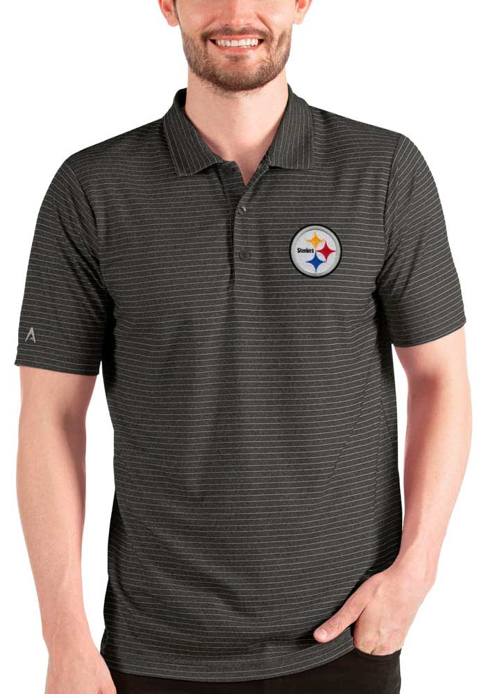 Pittsburgh Steelers Antigua Tribute Polo - Charcoal