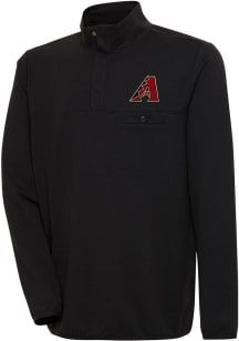 Antigua Arizona Diamondbacks Mens Black Steamer Long Sleeve 1/4 Zip Pullover